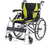 Qxmiguel Sedia a rotelle Trasporto Leggero Sedia a rotelle Pieghevole Viaggio di transito semovente Disabili Anziani Oscillante Poggiapiedi Ruota Posteriore da 20 Pollici Sedia rotelle Pieghevole