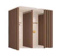 Qxmiguel Spogliatoio Cabina Armadio a Forma di U, Binario Scorrevole for Negozio di Abbigliamento, divisorio, Angolo for camerino, Tenda Curva for spogliatoio Sala di Prova(Caf,2.4 * 2.7m)