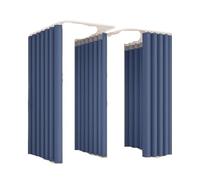 Qxmiguel Spogliatoio Cabina Armadio a Forma di U, Binario Scorrevole for Negozio di Abbigliamento, divisorio, Angolo for camerino, Tenda Curva for spogliatoio Sala di Prova(Blauw,2.4 * 2.7m)