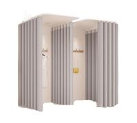 Qxmiguel Spogliatoio Cabina Armadio a Forma di U, Binario Scorrevole for Negozio di Abbigliamento, divisorio, Angolo for camerino, Tenda Curva for spogliatoio Sala di Prova(Grey,1.1 * 2.7m)