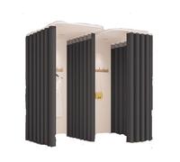Qxmiguel Spogliatoio Cabina Armadio a Forma di U, Binario Scorrevole for Negozio di Abbigliamento, divisorio, Angolo for camerino, Tenda Curva for spogliatoio Sala di Prova(Svart,2.*2.7m)