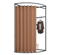Qxmiguel Spogliatoio Cabina di Prova Mobile con Angolo in Ferro, divisorio Compatible with spogliatoio, Protezione della Privacy, Facile da Montare Sala di Prova(Brown B,L)