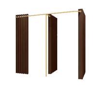 Qxmiguel Spogliatoio Camerino Doppio a Forma di F con 3 Tende oscuranti Camerino Camerino temporaneo for Negozi di Abbigliamento Boutique Home Sala di Prova(Bruin)