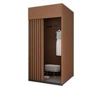Qxmiguel Spogliatoio Camerino Mobile temporaneo Compatible with Negozio di Abbigliamento Pieghevole Portatile Compatible with Lo Shopping all'aperto 3 Misure Sala di Prova(Dark Brown,L)