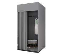 Qxmiguel Spogliatoio Camerino Mobile temporaneo Compatible with Negozio di Abbigliamento Pieghevole Portatile Compatible with Lo Shopping all'aperto 3 Misure Sala di Prova(Dark Gray,M)