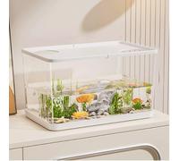 Qxmiguel Tank di Pesce Trasparente Piccolo Acquario 3/5gallon per Betta gamberetti Beta Rossi ghlimppy, Decorazione della Stanza Desktop Elegante Vasca Paesaggio Elegante