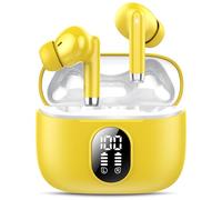 QXQ 2026 Nuovo Cuffie Bluetooth, Auricolari Bluetooth 5.4 Hi-Fi Stereo con 4 ENC Mics, 40 Ore Mini Cuffie Wireless Cancellazione Rumore Cuffiette Bluetooth, Cuffie Senza Filo per Android/iOS, Giallo