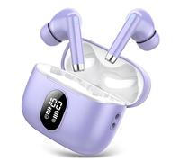 QXQ Cuffie Bluetooth, Nuovo Auricolari Bluetooth 5.4 Hi-Fi Stereo con 4 ENC Mics, 40 Ore Mini Cuffie Wireless Cancellazione Rumore Cuffiette Bluetooth, Cuffie Senza Filo per Android/iOS, Viola Lucido