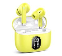 QXQ Nuovo Cuffie Bluetooth, Auricolari Bluetooth 5.4 Hi-Fi Stereo con 4 ENC Mic, 40 Ore Mini Cuffiette Bluetooth Cancellazione Rumore Cuffie Wireless, Cuffie Senza Filo per Android/iOS, Giallo Puro