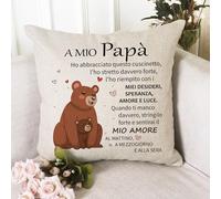 QXRXN Regalo Papa Compleanno Natale Utile, Festa del Papà Idee Regalo per A Mio Papà Federa Cuscino 45x45 Personalizzata Letto Divano Decor, Federe Cuscini Idee Regali per la Festa del Papà Nonno