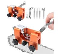 Qxryzp Kit maschera per affilare la motosega Strumento per sega a catena con 3 pezzi Frese per Pietra abrasiva Accessori portatili manovella Sostituzione della catena della motosega