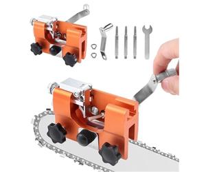 Qxryzp Kit maschera per affilare la motosega Strumento per sega a catena con 3 pezzi Frese per Pietra abrasiva Accessori portatili manovella Sostituzione della catena della motosega