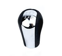 Qxryzp Pomello del cambio MT in pelle PU cromata 5/6 velocità, for Toyota, for Corolla, for Yaris, for RAV4, for Verso 1992-2009 Leva for auto Pomello del cambio(BLACK 5-speed)