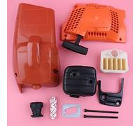 Qxryzp Silenziatore di scarico coperchio cilindro avviamento a strappo, for Husqvarna, 340 345 350 motosega pezzo di ricambio staffa bullone guarnizione filtro aria Kit silenziatore per motosega
