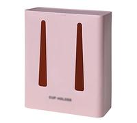 QXSJEDYCH Dispenser per tazze a doppio cilindro con coperchio portabicchieri a parete dispenser d'acqua per uso domestico rack per bicchieri di carta a scatto supporti (colore: rosa, taglia: taglia