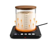 Qxtey Scaldavivande per pasta acida, 18-51 °C, piastra termica, timer 24 | Controllo termostatico da 1 °C, tappetino scaldavivande per impasto acido, funzione di memoria, cuocere il pane