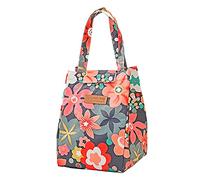 QXuan Borsa Termica Pranzo al Sacco Grande,Portatile Borsa Frigo Riutilizzabile Ideale per Studenti e uffici Cibo e Bevande,per Picnic,Pesca,Scuola,Lavoro (Fiori di Colore)