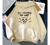 QXWD The Binding of Isaac Autunno Inverno Felpe con Cappuccio da Donna Felpa a Maniche Lunghe Lettera Stampa Cappuccio Casual Cartone Animato Plus