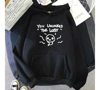 QXWD The Binding of Isaac Autunno Inverno Felpe con Cappuccio da Donna Felpa a Maniche Lunghe Lettera Stampa Cappuccio Casual Cartone Animato Plus