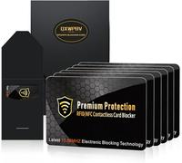 QXWPBV Confezione da 5 carte di blocco RFID, Smart NFC con chip di blocco, protegge le carte di credito e di debito nel portafoglio o nella borsa, blocco del segnale senza contatto per carte