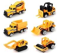 Qxwuyazbryl 6 pezzi Mezzi da Cantiere Giocattolo per Bambini, Mini Cantiere Veicoli Giocattolo, Bambini Escavatore Giocattolo, Giocattolo per Costruzioni Adatto a Bambini di età Superiore ai 3 Anni