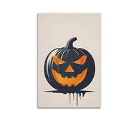 QXYUIN Poster minimalista con lanterna di zucca scura, decorazione artistica da parete su tela, per la stanza, 50 x 75 cm, senza cornice