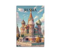 QXYUIN Poster vintage della Russia, elaborata cattedrale sotto il cielo blu.jpg, poster artistico da parete su tela, pittura decorativa estetica per stanza, 40 x 60 cm, senza cornice