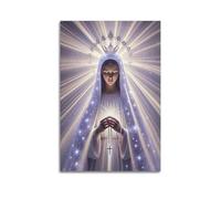 QXYUIN Stampa artistica da parete su tela artistica da parete con rosario e rosario con Cristo artistico, decorazione artistica da parete per stanza, 60 x 90 cm, senza cornice