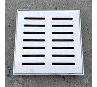 QYANPEN Coperture per tombini da Esterno 10x10 15x15 20x20 25x25 30x30 40x40 50x50 60x60 cm Griglia di drenaggio Quadrata, Copertura per tombini da Esterno in Acciaio Inox 304 per Cortile, fognatur