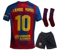 Qycksouth Yamal n. 19 - Maglia per bambini 2024/2025 per la casa, con pantaloncini e calze, maglia da calcio per ragazzi e ragazzi, Blu #19 2025, 176