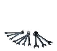 QYCWHXVDF Set mini chiavi combinate da 10 pezzi con custodia avvolgibile metrica 4-11 mm/SAE 5/32"-7/16" in acciaio al carbonio(Metric)