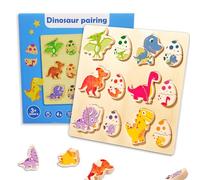 QYDKWK Puzzle in Legno 2 3 Anni, Giochi Montessori Puzzle di Uova di Dinosauro per Bambini, Giocattoli di Attività e Sviluppo Giochi di Ordinamento Compleanno Regalo di Natale per Bambino