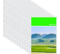 QYDMIN 100 buste trasparenti A3, 0,05 mm, formato A3, con foratura, extra forti, formato A3, buste trasparenti trasparenti in formato A4, trasparenti per raccoglitori A3