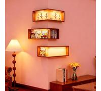 QYDZR Mensole angolari intelligenti che illuminano il tuo spazio, espositore for mensola angolare a parete, espositore moderno a parete for ornamenti for soggiorno, studio, camera da letto