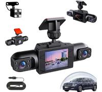 QYDZR Sistema di dashcam for auto a visualizzazione completa, dash cam for auto a 360 gradi wireless, registratore di guida panoramico a 4 obiettivi 1080P, visione notturna HD(4 Lens)
