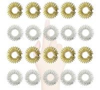 QYEHF Anelli per Massaggio Dita 20PCS in Metallo, Anelli Antistress Elettroplaccati per Rilassamento Mani e Gestione dello Stress, Ideali per Ufficio, Studio, Tempo Libero e Concentrazione