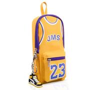QYEHF Basket star player Astuccio Portapenne Doppia cerniera,Giallo Maglia n. 23 Astuccio Forniture de Scuola e Ufficio Basketball di Cancelleria （21 * 10 * 8cm）