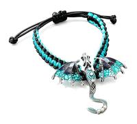 QYEHF Bracciale Drago, Bracciale da uomo con ciondolo Drago con spada (blu),con ali di drago, Ciondolo Per Donne Ragazze Fascino Regalo Bracelet for Men,stile vintage, complean