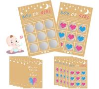 QYEHF Gioco Gender Reveal 12PCS Maschio o Femmina da grattare Rivela Sesso del Bambino, Bambino Genere Rivelare Festa Forniture Kit,attività Divertente e Originale (Maschio)