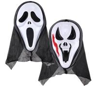 QYEHF Maschera per Halloween,2PCS maschera horror per Halloween, Scream Maschera,Partito trucco ballo fantasma faccia urlo scioccante set maschera scheletro fantasma