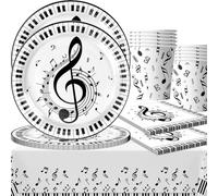 QYEHF Stoviglie per Feste Musica, Musicale Compleanno Decorazioni Piatti di Compleanno,Festa Compleanno Note Musicali, piastra ,tazza di carta, Asciugamano di carta , Tovaglia 41 PCS