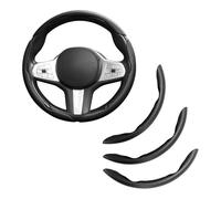 QYETRGF 3 Pezzi Copri Volante Auto, per BMW 3 Series Sedan E21 E30 E36 E46 E90 F30 G20 G28 Coprivolante in Fibra di Carbonio Antiscivolo Antiscivolo Sportivo protettivi