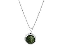 QYEURFOF Collana, Collana Semplice in Argento Sterling for Donna in S925 in Cristallo Verde Delicato Girocollo alla Moda Collana Delicata Catena Regalo Gioielli for Le Sue Ragazze Coppie