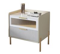 QYEURFOF Comodino, Comodino con cassetti, comodino moderno di lusso, comodini, cassettiera, armadietto, organizzatore, mobili, for camera da letto, piccoli spazi(White,48x40x50cm)