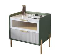 QYEURFOF Comodino, Comodino con cassetti, comodino moderno di lusso, comodini, cassettiera, armadietto, organizzatore, mobili, for camera da letto, piccoli spazi(Green,48x40x50cm)