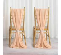 QYEURFOF Fascia per Sedia, 2 Pezzi di Tela for Sedia in Chiffon, Fodera for, Decorazione, Fascia for in Tessuto, for Matrimoni, Feste a casa, Decorazioni for Banchetti dell'hotel(Peach Pink)