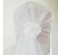 QYEURFOF Fascia per Sedia, 65x275 cm Telai in Organza Decorazione di Nozze Sedia Nodo Telaio Arco Fiocco for Compleanno Banchetto Natale for Feste(White)