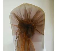 QYEURFOF Fascia per Sedia, 65x275 cm Telai in Organza Decorazione di Nozze Sedia Nodo Telaio Arco Fiocco for Compleanno Banchetto Natale for Feste(Brown)