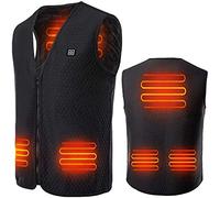 QYEURFOF Gilet riscaldato, Giacca riscaldata for Esterni Abbigliamento da Escursionismo Riscaldamento Elettrico Intelligente USB Gilet riscaldante Invernale(L)