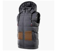QYEURFOF Gilet riscaldato, Gilet riscaldante Elettrico USB a 9 Zone Pad più Caldo Escursionismo Panno for Esterni da Campeggio riscaldato con Cappuccio Giacca Termica Impermeabile,Blu,L(Grey,7XL)